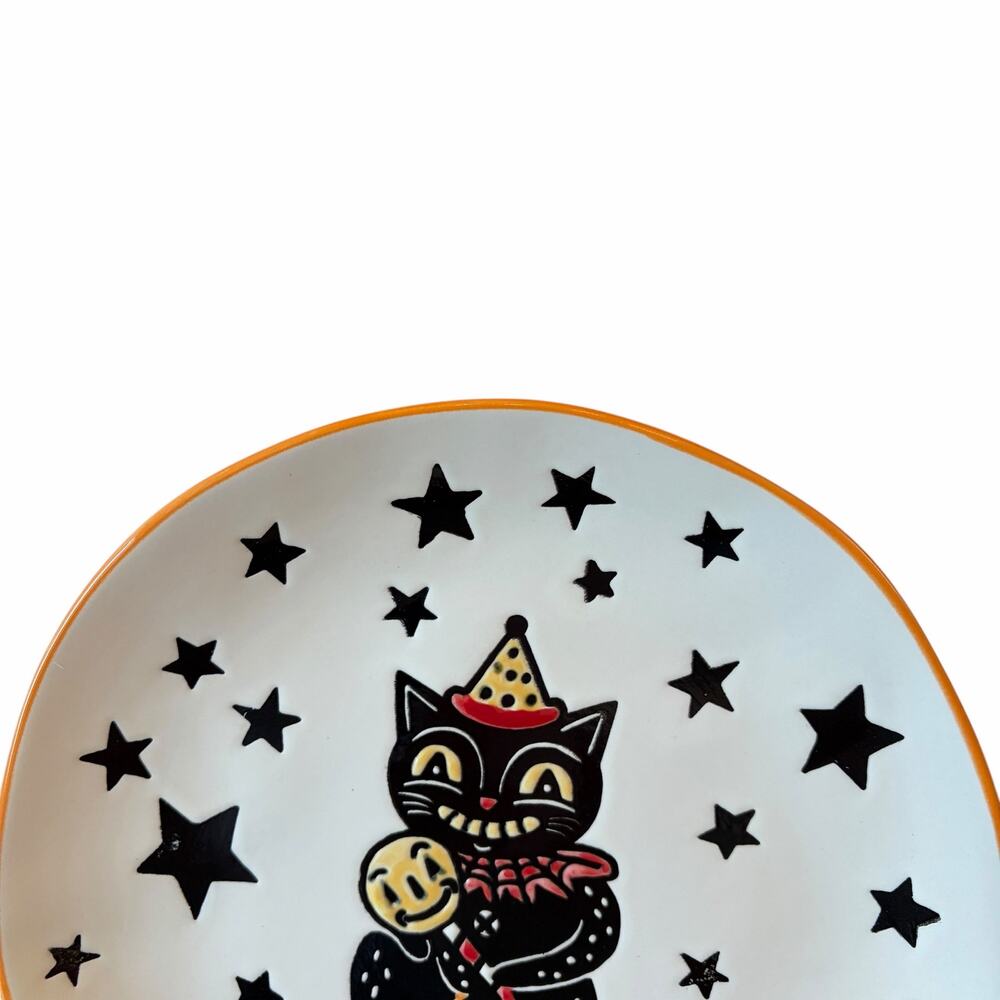 Eli & Ana Moxy Vintage Cat Salad Plates 8in Set of 4 Spooky Retro Halloween New - Picture 3 of 10